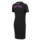 MLB NEW YORK METS CLASSIC CHENILLE WOMEN'S BODYCON DRESS (BLACK)