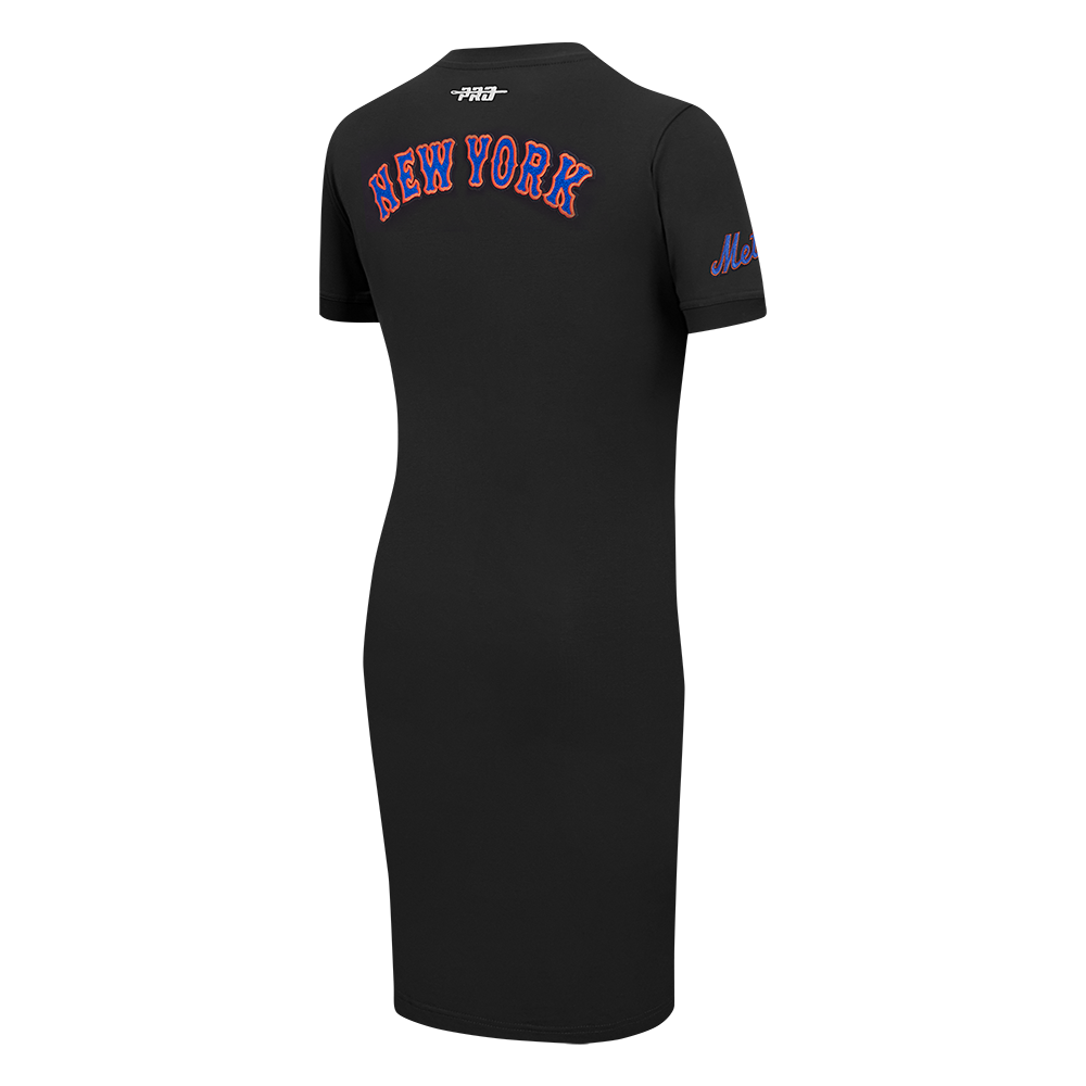MLB NEW YORK METS CLASSIC CHENILLE WOMEN'S BODYCON DRESS (BLACK)