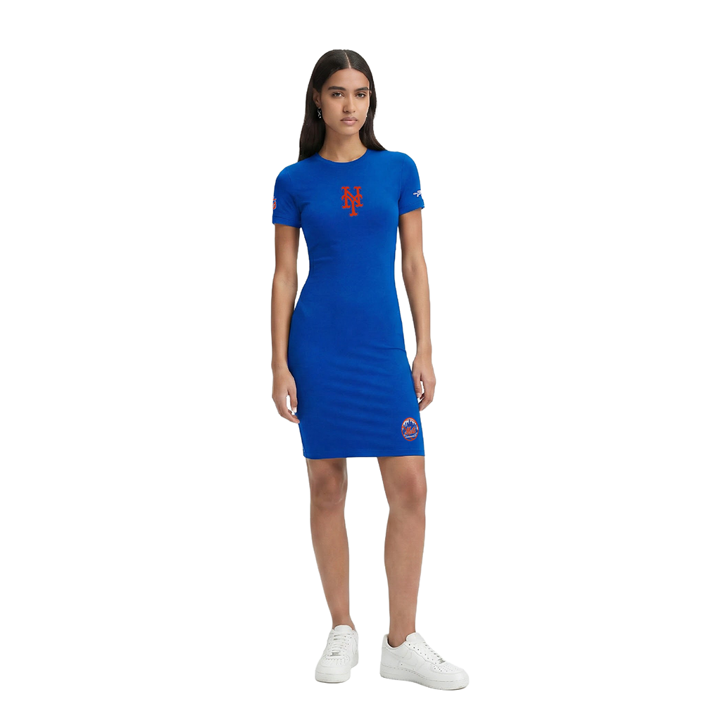 MLB NEW YORK METS CLASSIC CHENILLE ROBE MOULANTE POUR FEMME (BLEU ROYAL)