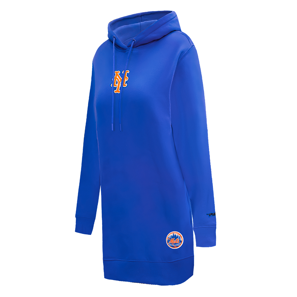 MLB NEW YORK METS CLASSIC WOMEN'S FLEECE HOODIE DRESS (ROYAL BLUE)