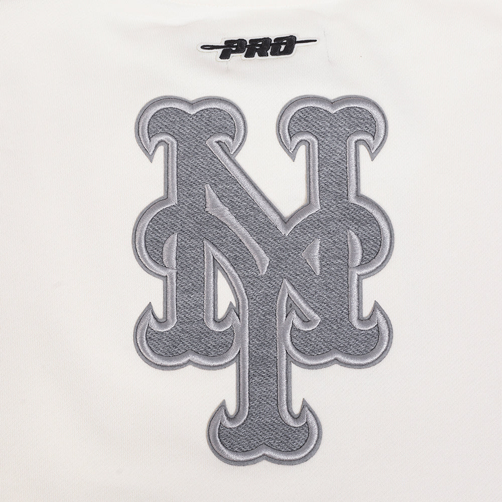 MLB NEW YORK METS REVERSE FRENCH TERRY WOMEN'S FLEECE CREWNECK (EGGSHELL)