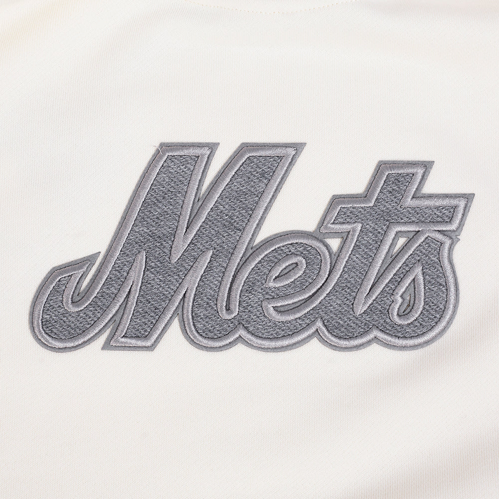 MLB NEW YORK METS REVERSE FRENCH TERRY WOMEN'S FLEECE CREWNECK (EGGSHELL)