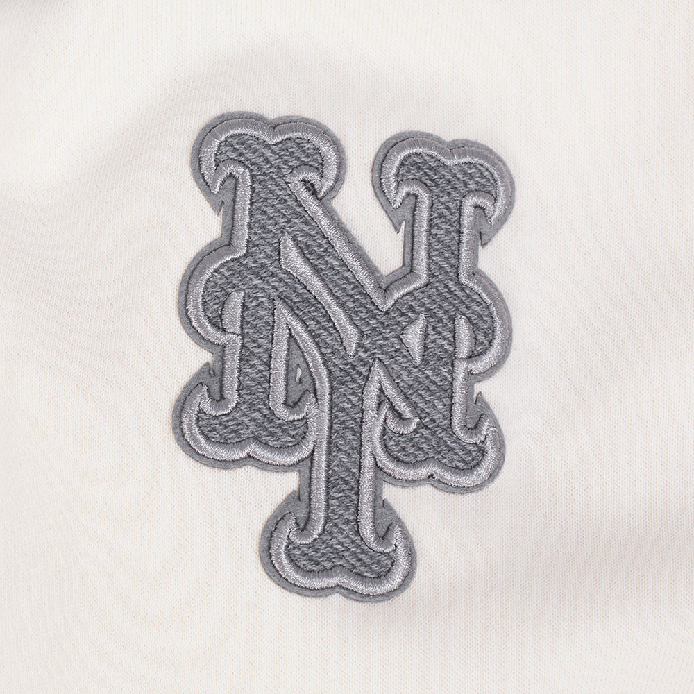 MLB NEW YORK METS REVERSE FRENCH TERRY WOMEN'S FLEECE CREWNECK (EGGSHELL)