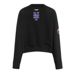 MLB NEW YORK METS GAME DAY CLASSICS CHANDAIL À COL ROND EN MAILLE DOUBLE POUR FEMME (NOIR)