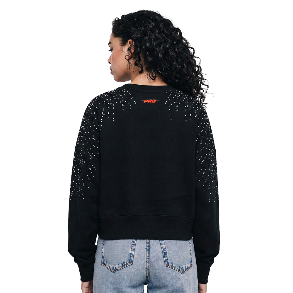 MLB NEW YORK METS LEGACY WOMEN'S FLC CREWNECK (BLACK)