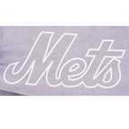 MLB NEW YORK METS STREET TEAM WOMEN'S ENZYME WASH FT CROPPED PO HOODIE (WASHED LILAC GRAY)