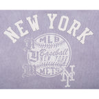 MLB NEW YORK METS STREET TEAM WOMEN'S ENZYME WASH FT CROPPED PO HOODIE (WASHED LILAC GRAY)