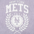 MLB NEW YORK METS STREET TEAM WOMEN'S ENZYME WASH FT CROPPED PO HOODIE (WASHED LILAC GRAY)