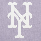 MLB NEW YORK METS STREET TEAM WOMEN'S ENZYME WASH FT CROPPED PO HOODIE (WASHED LILAC GRAY)
