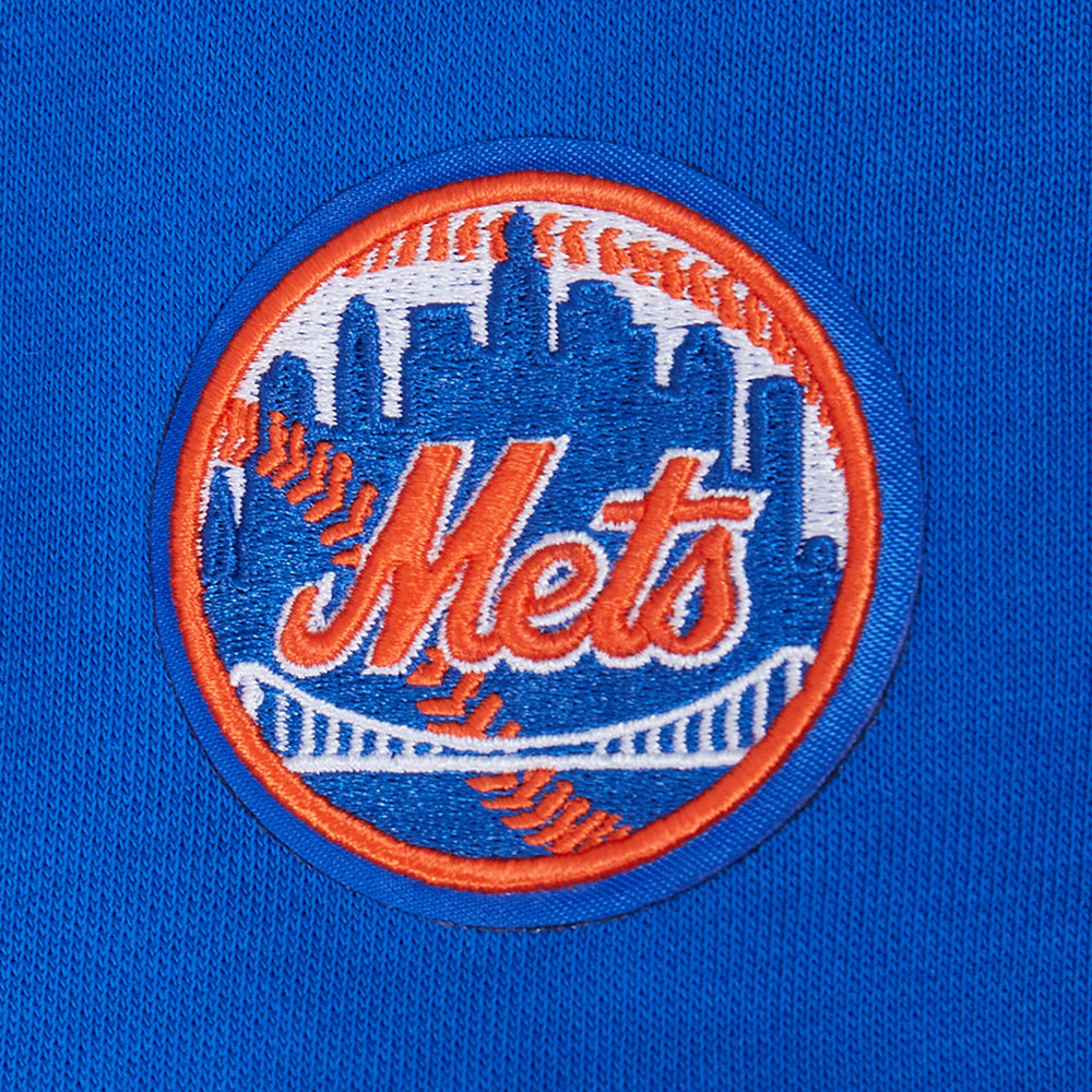 MLB NEW YORK METS CLASSIC CHENILLE CHANDAIL À CAPUCHON COURT EN MOLLETON POUR FEMME (BLEU ROYAL)