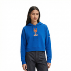 MLB NEW YORK METS CLASSIC CHENILLE CHANDAIL À CAPUCHON COURT EN MOLLETON POUR FEMME (BLEU ROYAL)