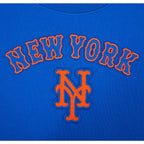 MLB NEW YORK METS CLASSIC CHENILLE CHANDAIL À COL ROND EN MOLLETON POUR FEMME (BLEU ROYAL)