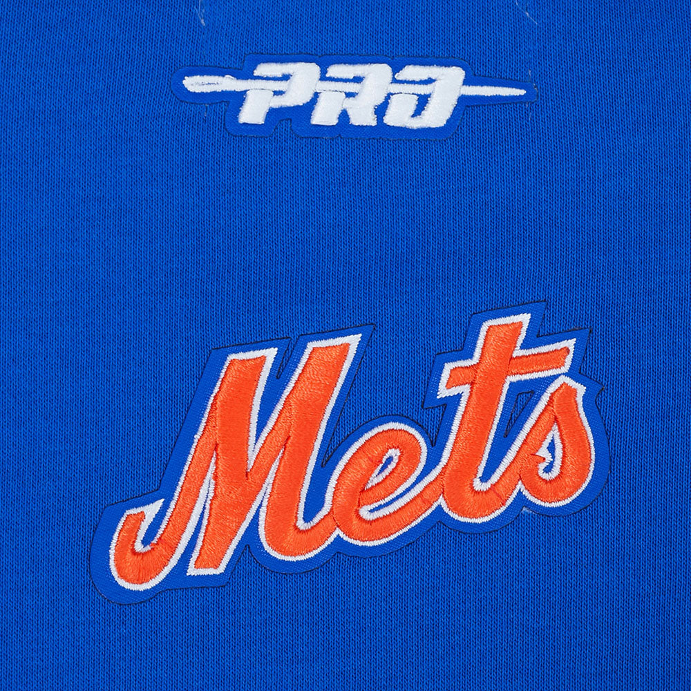 MLB NEW YORK METS CLASSIC CHENILLE CHANDAIL À COL ROND EN MOLLETON POUR FEMME (BLEU ROYAL)