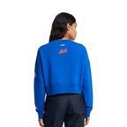 MLB NEW YORK METS CLASSIC CHENILLE CHANDAIL À COL ROND EN MOLLETON POUR FEMME (BLEU ROYAL)