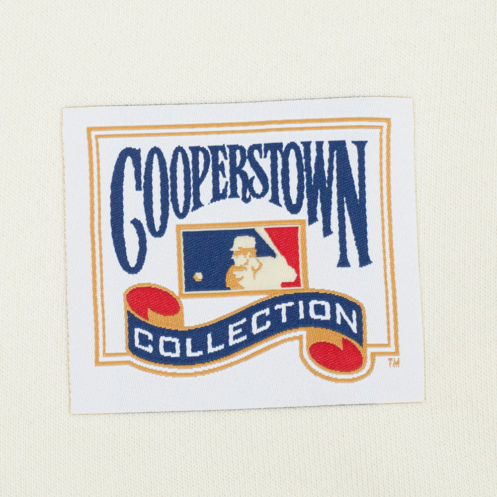 MLB NEW YORK METS RETRO CLASSIC CHANDAIL À CAPUCHON COURT EN MOLLETON CÔTELÉ POUR FEMME (COQUILLE D'ŒUF/BLEU ROYAL)