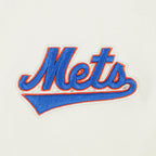 MLB NEW YORK METS RETRO CLASSIC CHANDAIL À CAPUCHON COURT EN MOLLETON CÔTELÉ POUR FEMME (COQUILLE D'ŒUF/BLEU ROYAL)