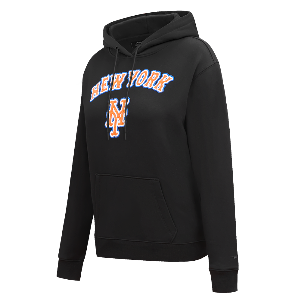 MLB NEW YORK METS CLASSIC WOMEN'S PULLOVER HOODIE (BLACK)