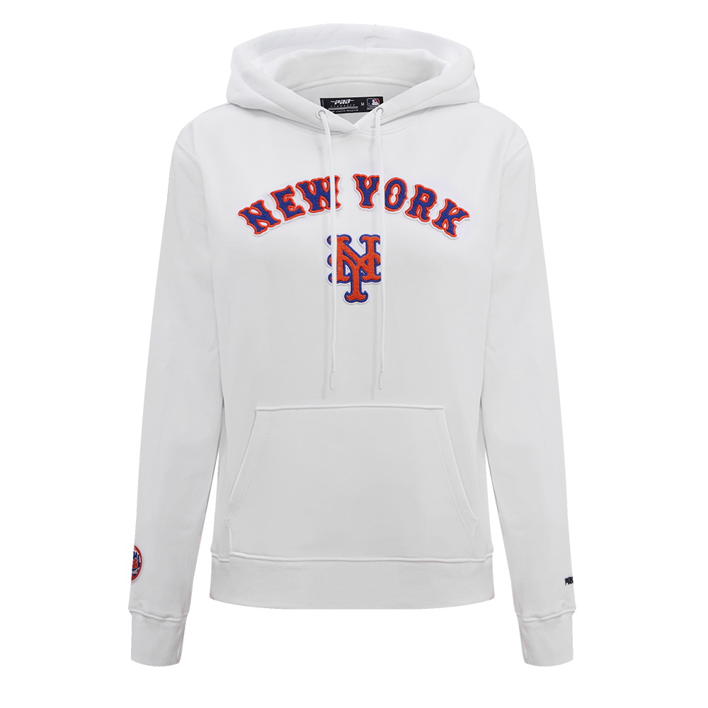 MLB NEW YORK METS CLASSIC WOMEN'S PULLOVER HOODIE (WHITE)