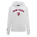 MLB NEW YORK METS CLASSIC WOMEN'S PULLOVER HOODIE (WHITE)