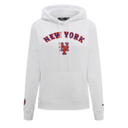 MLB NEW YORK METS CLASSIC WOMEN'S PULLOVER HOODIE (WHITE)