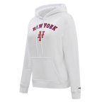MLB NEW YORK METS CLASSIC WOMEN'S PULLOVER HOODIE (WHITE)