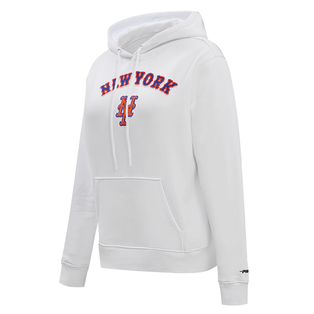 MLB NEW YORK METS CLASSIC WOMEN'S PULLOVER HOODIE (WHITE)