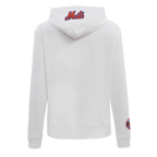 MLB NEW YORK METS CLASSIC WOMEN'S PULLOVER HOODIE (WHITE)