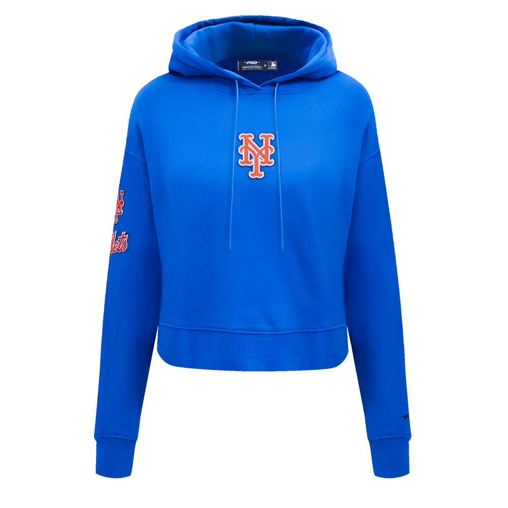 MLB NEW YORK METS CLASSIC CHANDAIL À CAPUCHON COURT POUR FEMME (BLEU ROYAL)