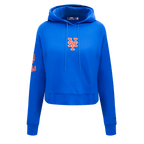 MLB NEW YORK METS CLASSIC CHANDAIL À CAPUCHON COURT POUR FEMME (BLEU ROYAL)