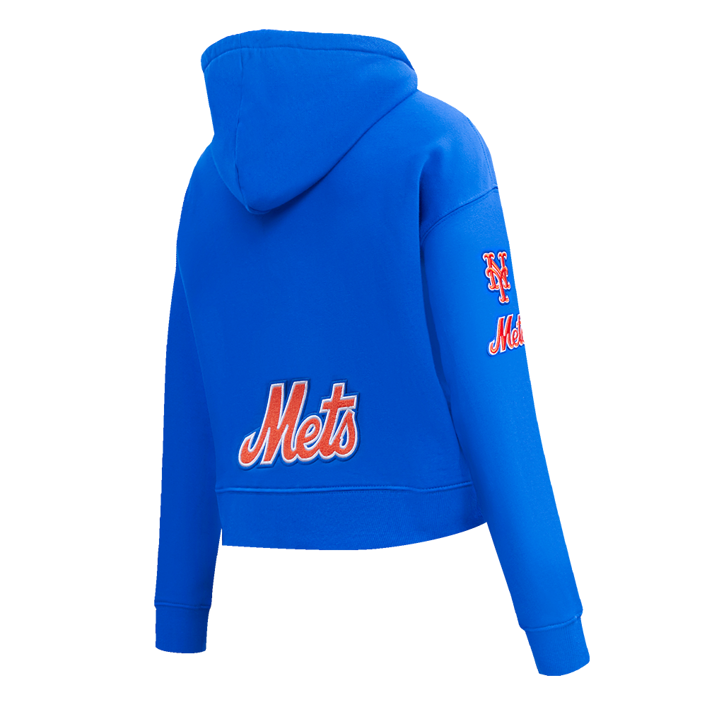 MLB NEW YORK METS CLASSIC CHANDAIL À CAPUCHON COURT POUR FEMME (BLEU ROYAL)
