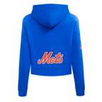 MLB NEW YORK METS CLASSIC CHANDAIL À CAPUCHON COURT POUR FEMME (BLEU ROYAL)