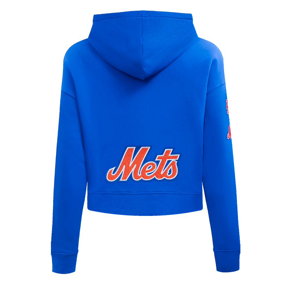 MLB NEW YORK METS CLASSIC CHANDAIL À CAPUCHON COURT POUR FEMME (BLEU ROYAL)