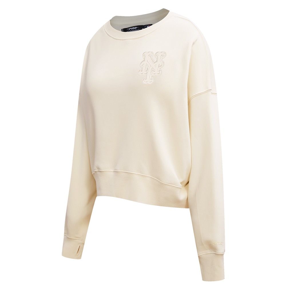 MLB NEW YORK METS NEUTRAL WOMEN'S CREWNECK (EGGSHELL)