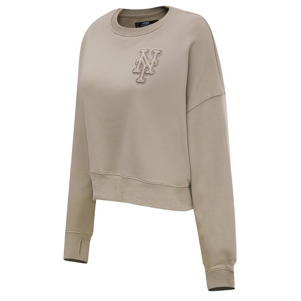 MLB NEW YORK METS NEUTRAL CHANDAIL À COL ROND POUR FEMME (TAUPE)