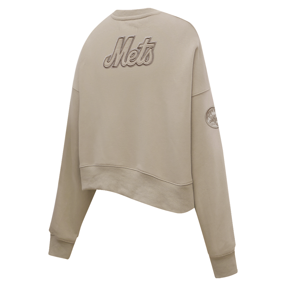 MLB NEW YORK METS NEUTRAL CHANDAIL À COL ROND POUR FEMME (TAUPE)