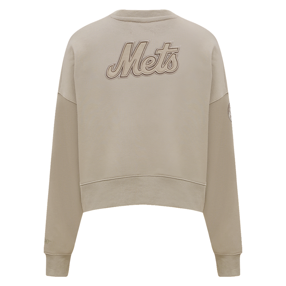 MLB NEW YORK METS NEUTRAL CHANDAIL À COL ROND POUR FEMME (TAUPE)