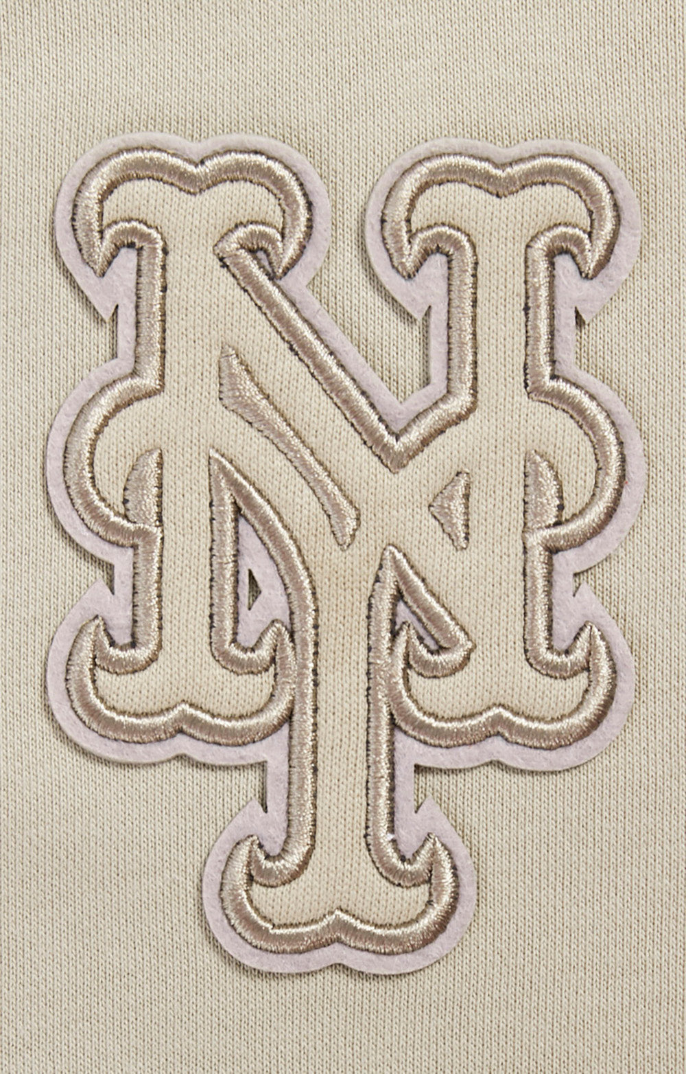 MLB NEW YORK METS NEUTRAL WOMEN'S CROPPED PULLOVER HOODIE (TAUPE)