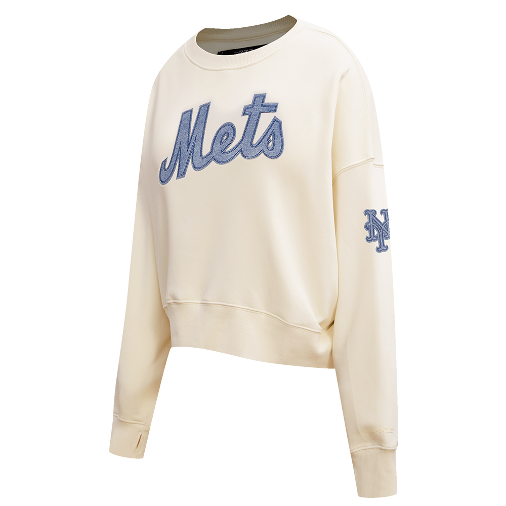 MLB NEW YORK METS VARSITY BLUES WOMEN'S CREWNECK (LINEN)