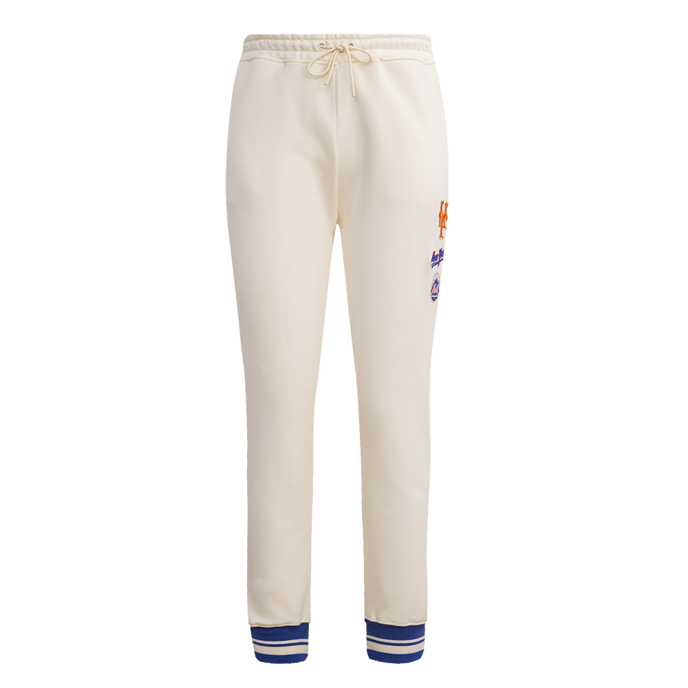 MLB NEW YORK METS RETRO CLASSIC WOMEN'S RIB SWEATPANT (EGGSHELL/ROYAL BLUE)