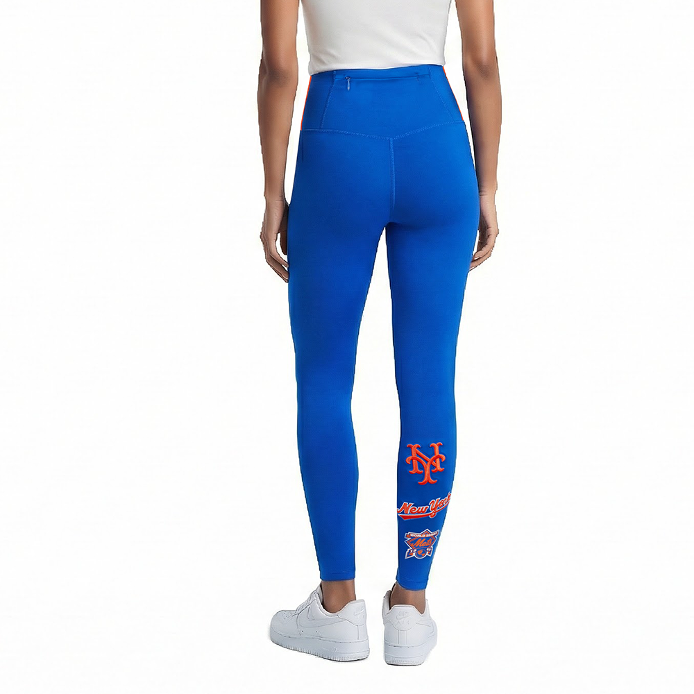 MLB NEW YORK METS RETRO CLASSIC LEGGING EN JERSEY ÉPAIS POUR FEMME (BLEU ROYAL)