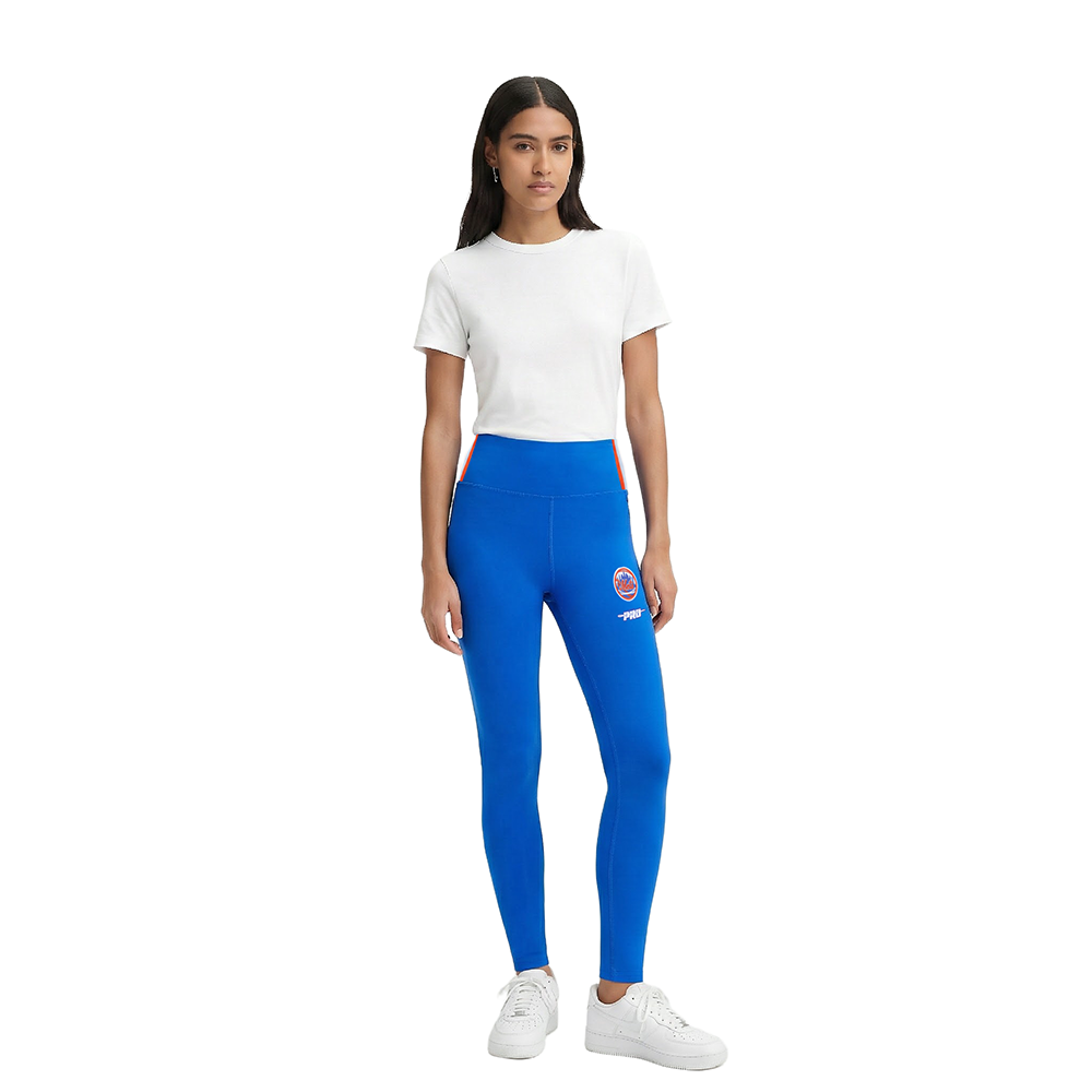 MLB NEW YORK METS RETRO CLASSIC LEGGING EN JERSEY ÉPAIS POUR FEMME (BLEU ROYAL)