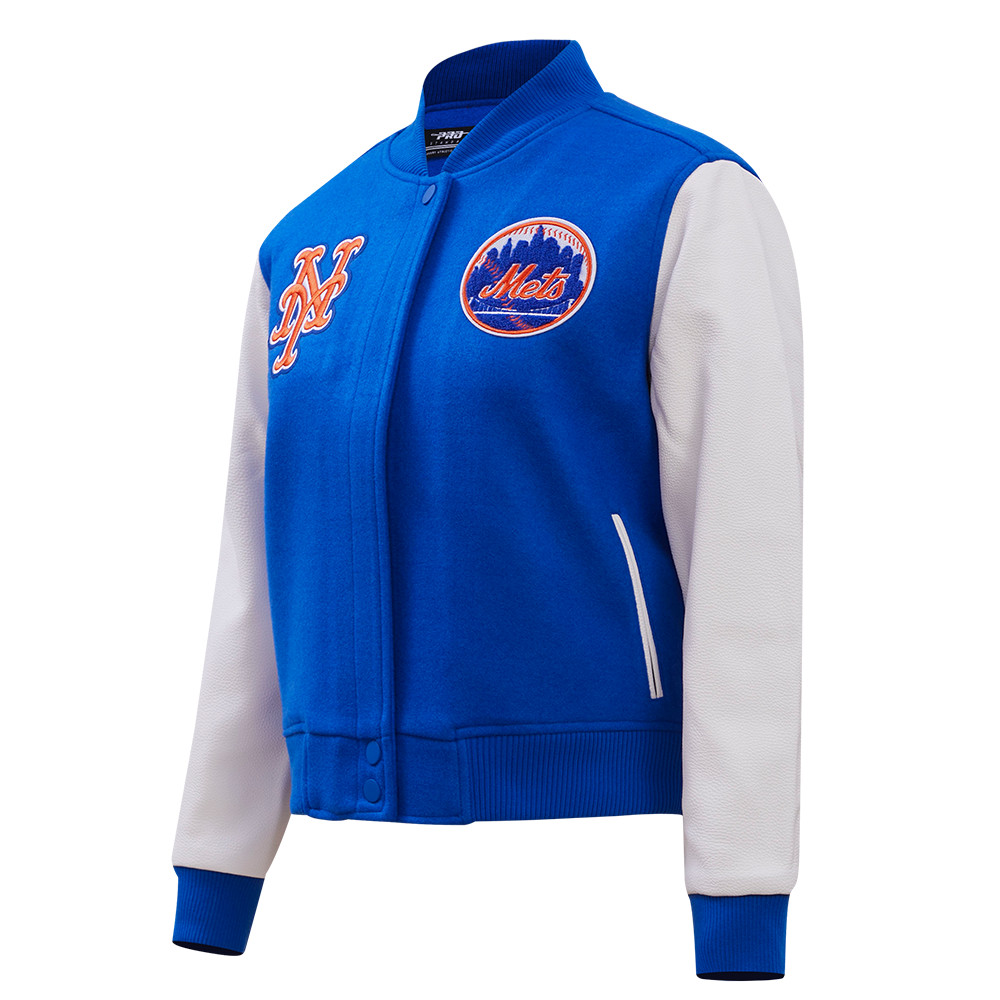 MLB NEW YORK METS CLASSIC WOOL WOMEN'S VARSITY JACKET (ROYAL BLUE/WHITE)