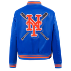 MLB NEW YORK METS MASH UP WOMEN'S RIB SATIN JACKET (ROYAL/ORANGE/ROYAL)