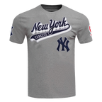MLB NEW YORK YANKEES SCRIPT TAIL HAUT EN JERSEY SIMPLE POUR HOMME (GRIS)