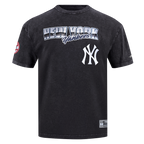 MLB NEW YORK YANKEES HAUT CHROME EN JERSEY DE COTON À ÉPAULES TOMBANTES POUR HOMME (NOIR DÉLAVÉ)