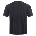 MLB NEW YORK YANKEES HAUT CHROME EN JERSEY DE COTON À ÉPAULES TOMBANTES POUR HOMME (NOIR DÉLAVÉ)