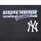 MLB NEW YORK YANKEES HAUT CHROME EN JERSEY DE COTON À ÉPAULES TOMBANTES POUR HOMME (NOIR DÉLAVÉ)