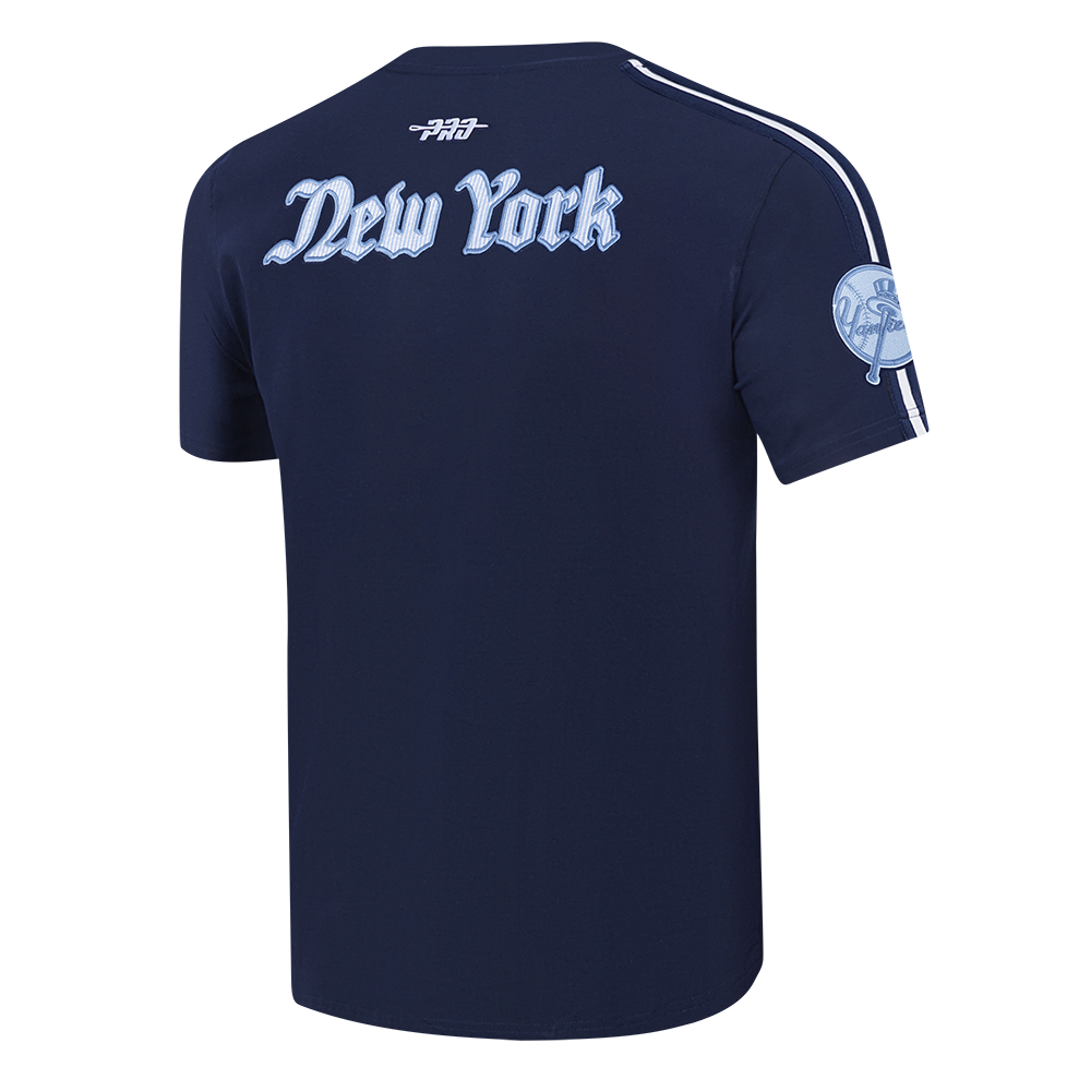 MLB NEW YORK YANKEES COUNTRY CLUB HAUT EN JERSEY SIMPLE À RAYURES POUR HOMME (MARINE MINUIT)