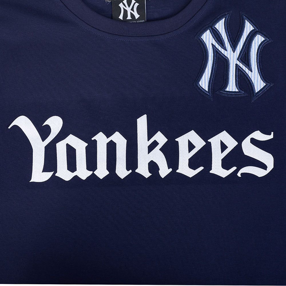 MLB NEW YORK YANKEES COUNTRY CLUB HAUT EN JERSEY SIMPLE À RAYURES POUR HOMME (MARINE MINUIT)
