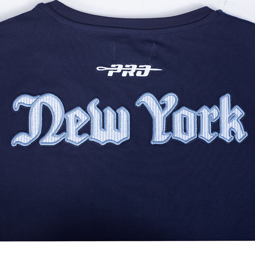 MLB NEW YORK YANKEES COUNTRY CLUB HAUT EN JERSEY SIMPLE À RAYURES POUR HOMME (MARINE MINUIT)